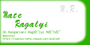 mate ragalyi business card